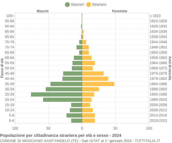 Grafico cittadini stranieri - Mosciano Sant'Angelo 2024