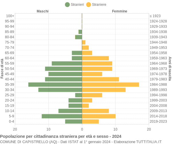 Grafico cittadini stranieri - Capistrello 2024