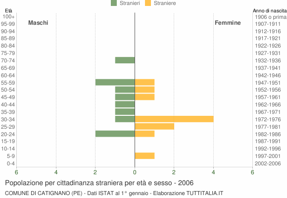 Grafico cittadini stranieri - Catignano 2006