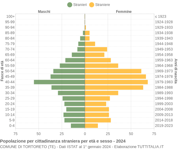 Grafico cittadini stranieri - Tortoreto 2024