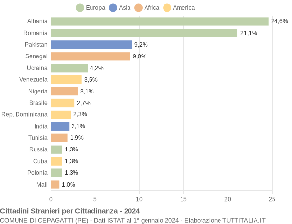 Grafico cittadinanza stranieri - Cepagatti 2024