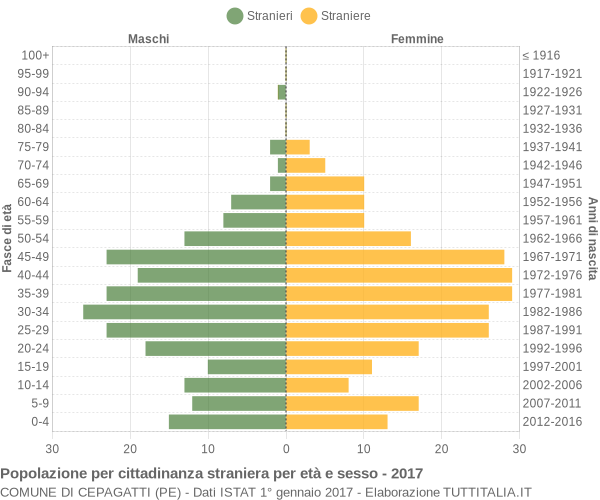 Grafico cittadini stranieri - Cepagatti 2017