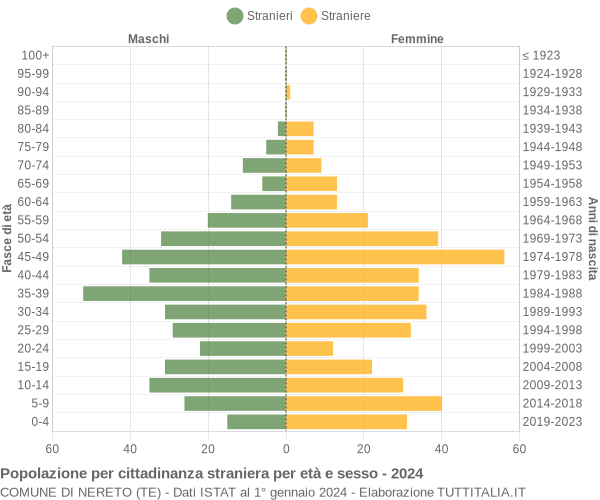 Grafico cittadini stranieri - Nereto 2024