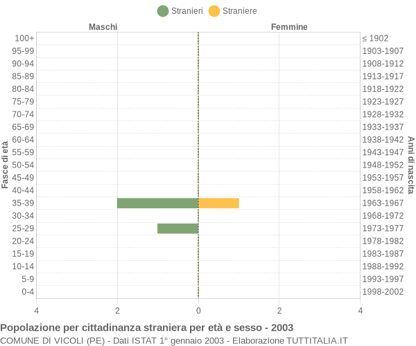 Grafico cittadini stranieri - Vicoli 2003