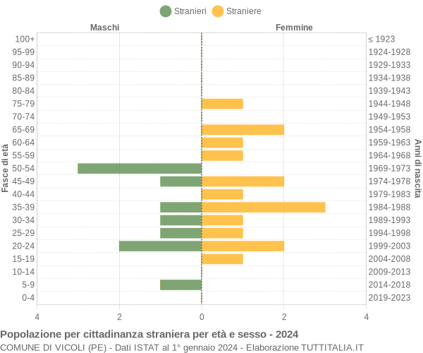 Grafico cittadini stranieri - Vicoli 2024