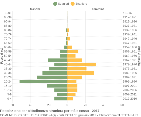 Grafico cittadini stranieri - Castel di Sangro 2017