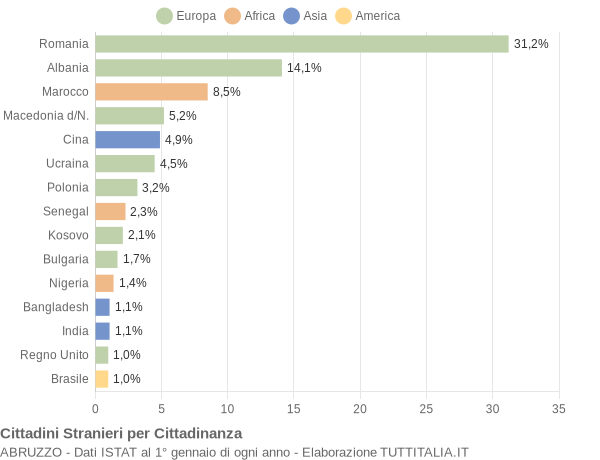 Grafico cittadinanza stranieri - 2017