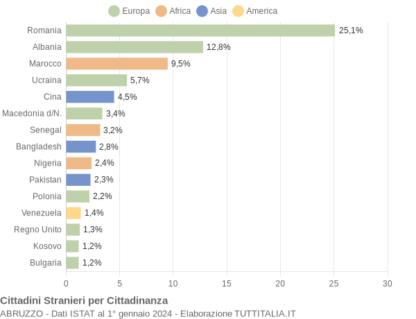 Grafico cittadinanza stranieri - 2024