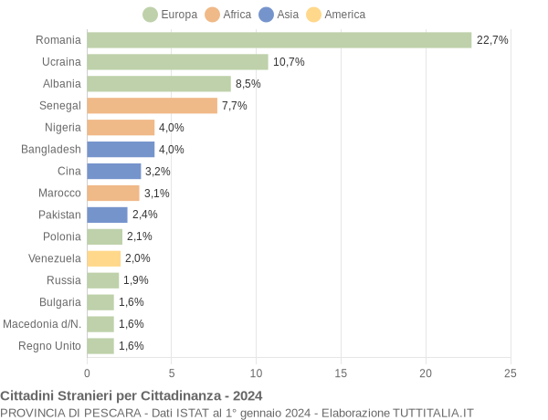 Grafico cittadinanza stranieri - 2024