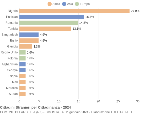 Grafico cittadinanza stranieri - Fardella 2024