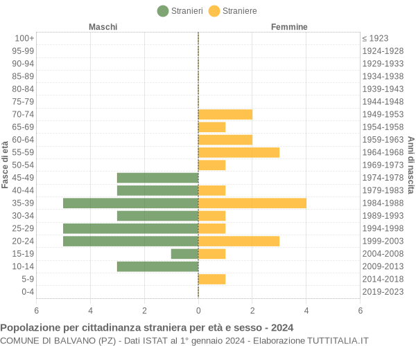 Grafico cittadini stranieri - Balvano 2024