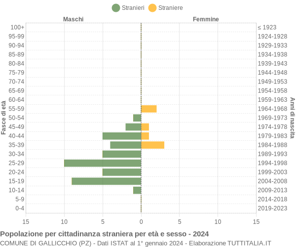 Grafico cittadini stranieri - Gallicchio 2024