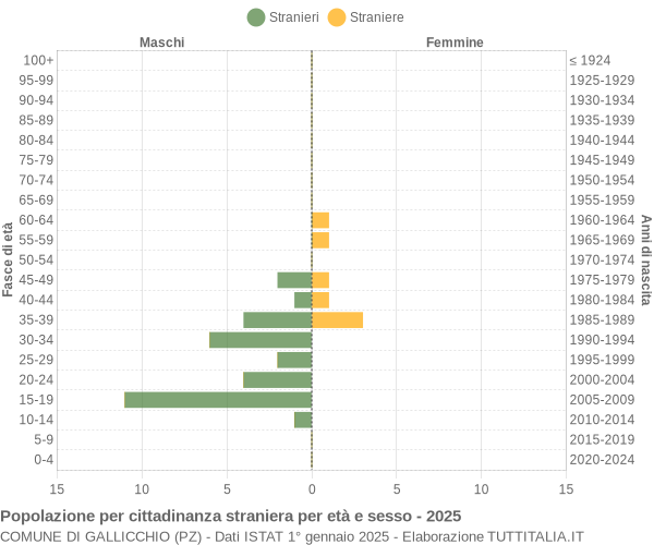 Grafico cittadini stranieri - Gallicchio 2025