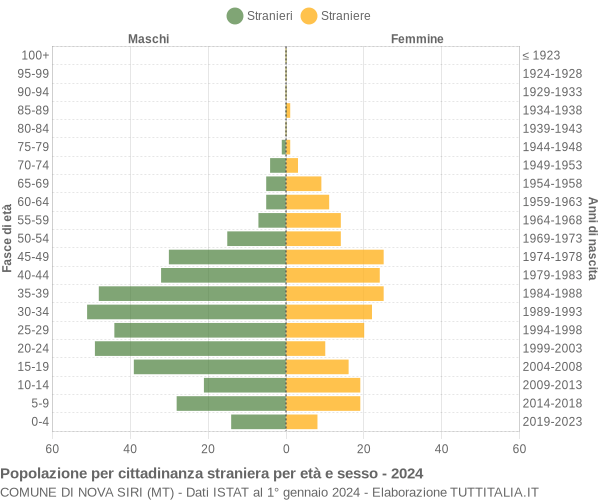 Grafico cittadini stranieri - Nova Siri 2024
