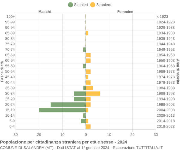 Grafico cittadini stranieri - Salandra 2024