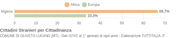 Grafico cittadinanza stranieri - Oliveto Lucano 2019