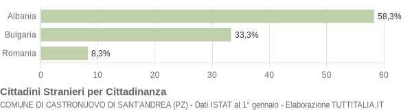 Grafico cittadinanza stranieri - Castronuovo di Sant'Andrea 2005