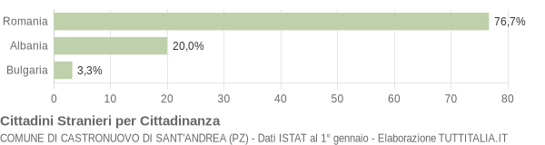 Grafico cittadinanza stranieri - Castronuovo di Sant'Andrea 2009