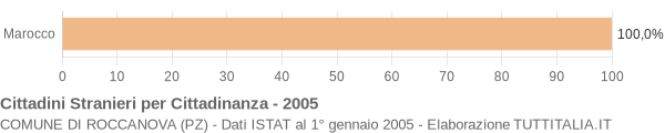 Grafico cittadinanza stranieri - Roccanova 2005