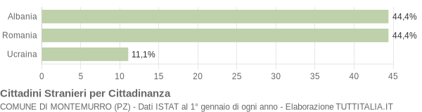 Grafico cittadinanza stranieri - Montemurro 2010