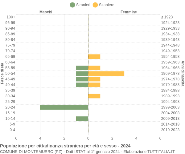 Grafico cittadini stranieri - Montemurro 2024