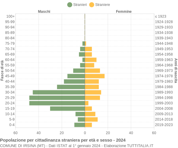 Grafico cittadini stranieri - Irsina 2024