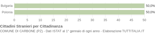 Grafico cittadinanza stranieri - Carbone 2005