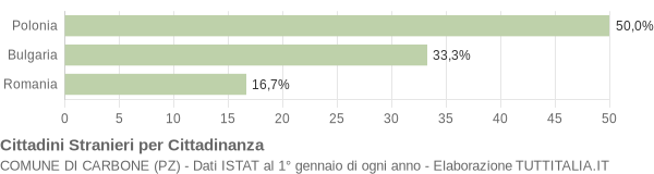 Grafico cittadinanza stranieri - Carbone 2006