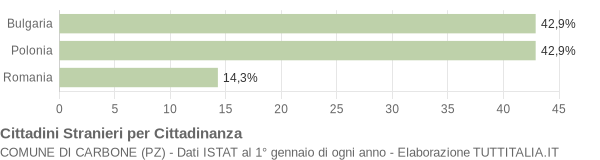 Grafico cittadinanza stranieri - Carbone 2012