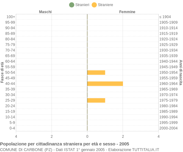 Grafico cittadini stranieri - Carbone 2005