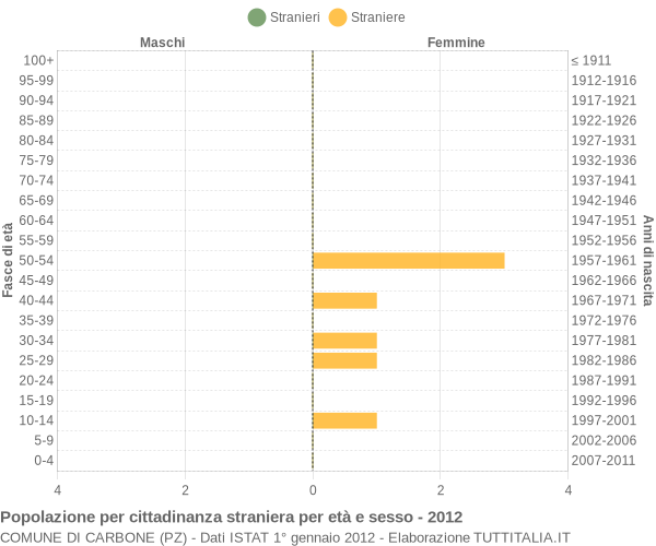 Grafico cittadini stranieri - Carbone 2012