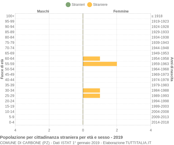 Grafico cittadini stranieri - Carbone 2019