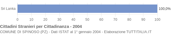 Grafico cittadinanza stranieri - Spinoso 2004