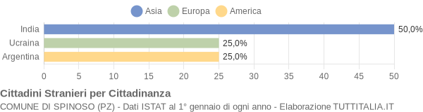 Grafico cittadinanza stranieri - Spinoso 2007