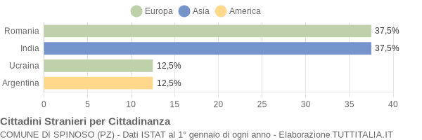 Grafico cittadinanza stranieri - Spinoso 2009