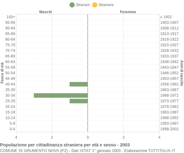 Grafico cittadini stranieri - Grumento Nova 2003