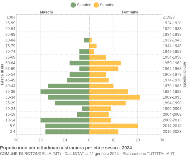 Grafico cittadini stranieri - Rotondella 2024