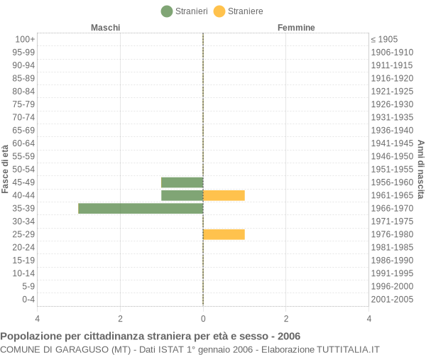 Grafico cittadini stranieri - Garaguso 2006