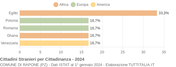 Grafico cittadinanza stranieri - Rapone 2024