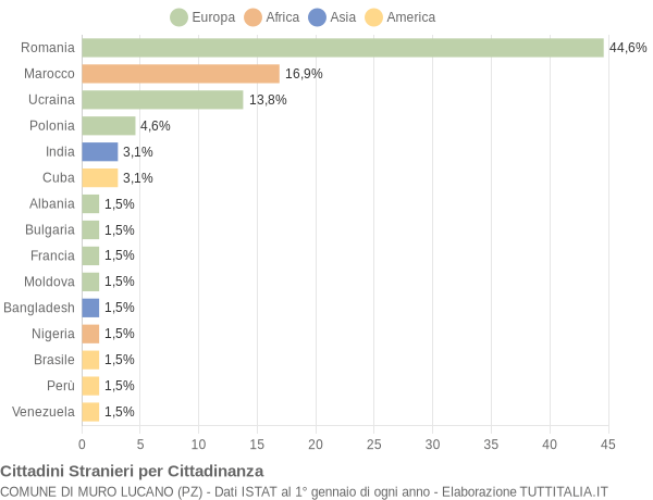 Grafico cittadinanza stranieri - Muro Lucano 2014