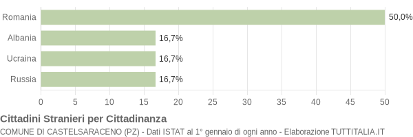 Grafico cittadinanza stranieri - Castelsaraceno 2008