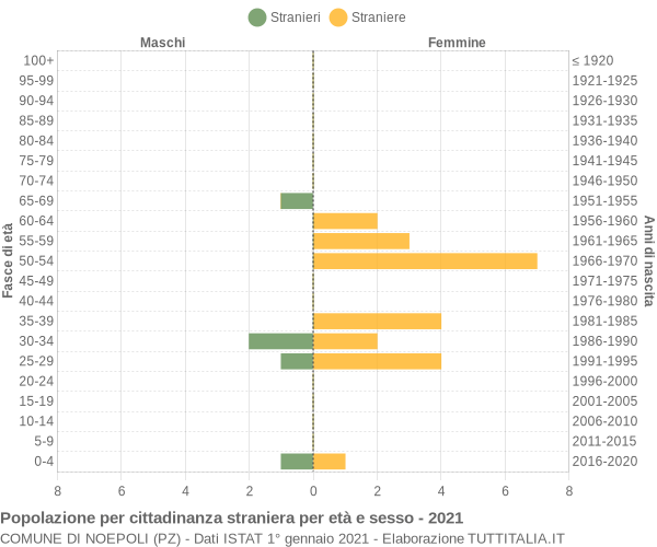 Grafico cittadini stranieri - Noepoli 2021