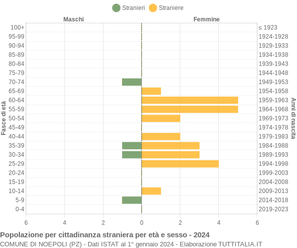 Grafico cittadini stranieri - Noepoli 2024