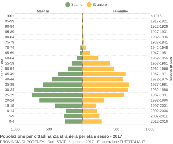 Grafico cittadini stranieri - 2017