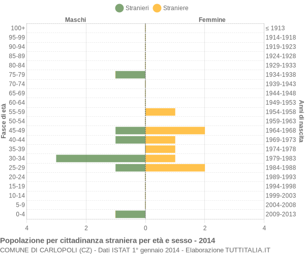 Grafico cittadini stranieri - Carlopoli 2014