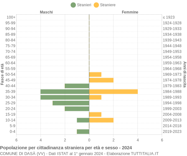 Grafico cittadini stranieri - Dasà 2024