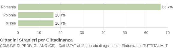 Grafico cittadinanza stranieri - Pedivigliano 2010