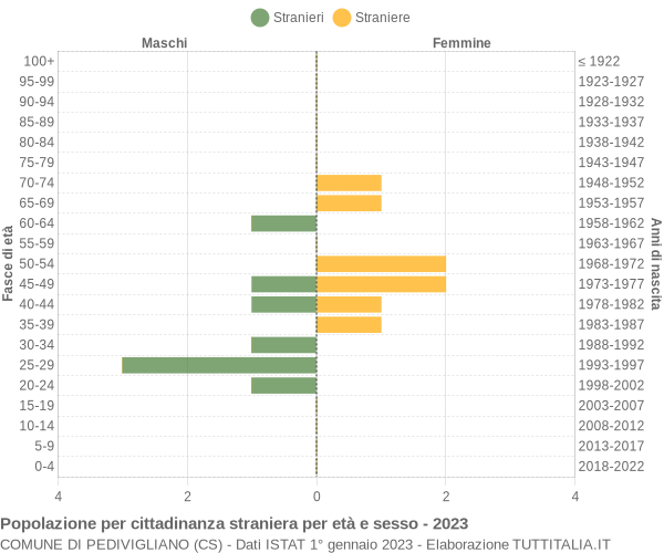 Grafico cittadini stranieri - Pedivigliano 2023