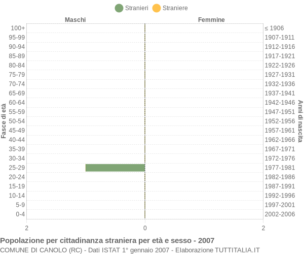 Grafico cittadini stranieri - Canolo 2007