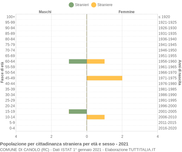 Grafico cittadini stranieri - Canolo 2021